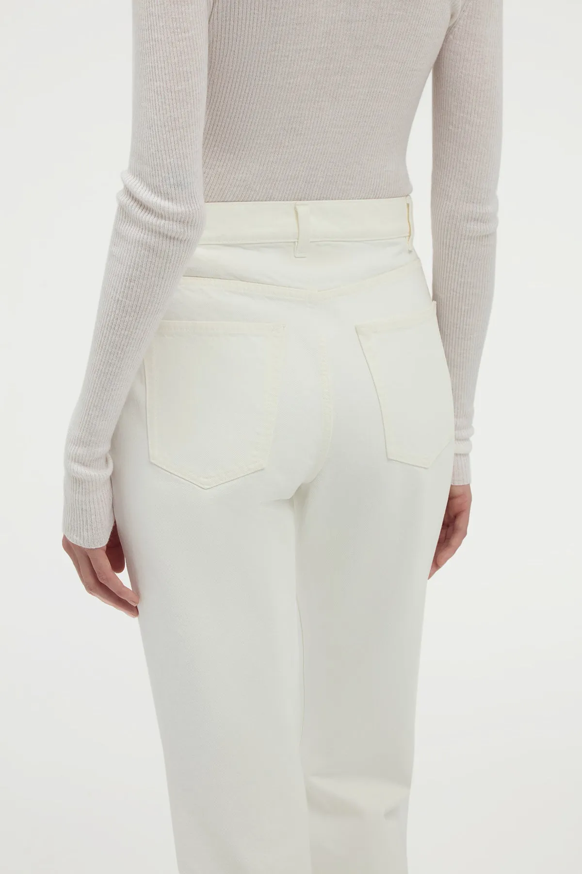 Willa Bootcut Jean in White Recycled Cotton Denim sold by Gabriela Hearst product image thumbnail 5