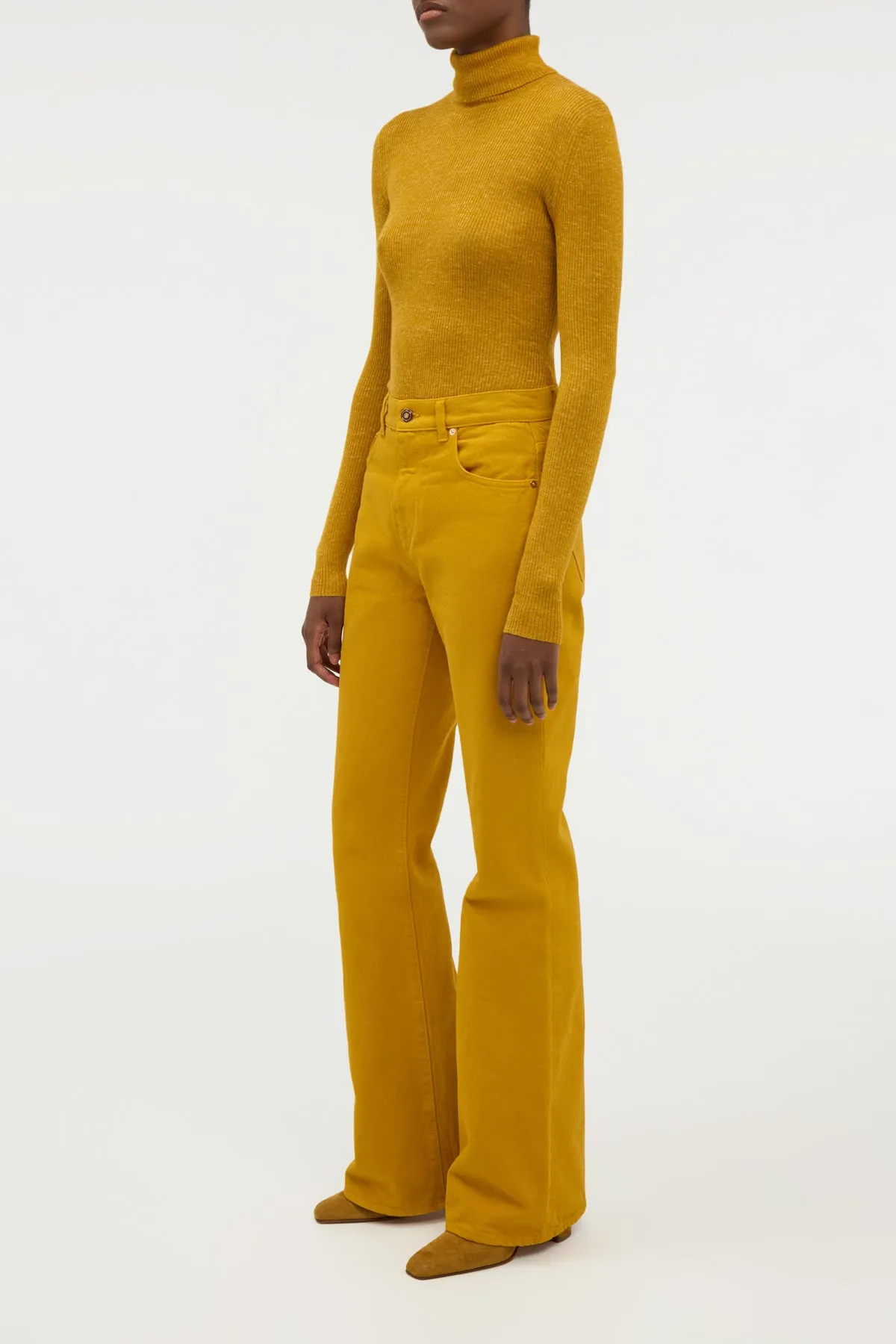 Willa Bootcut Jean in Golden Birch Recycled Cotton Denim sold by Gabriela Hearst product image thumbnail 3