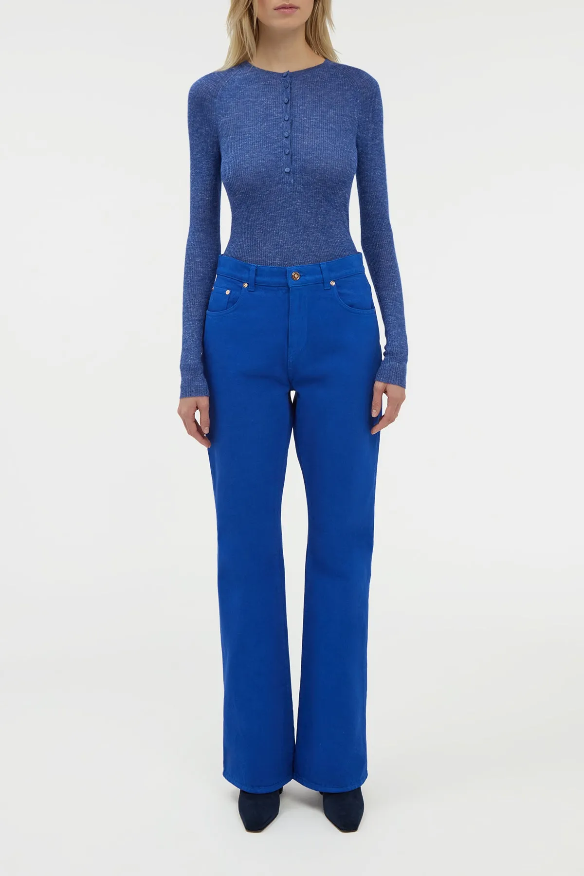 Willa Bootcut Jean in Cobalt Recycled Cotton Denim sold by Gabriela Hearst product image thumbnail 2