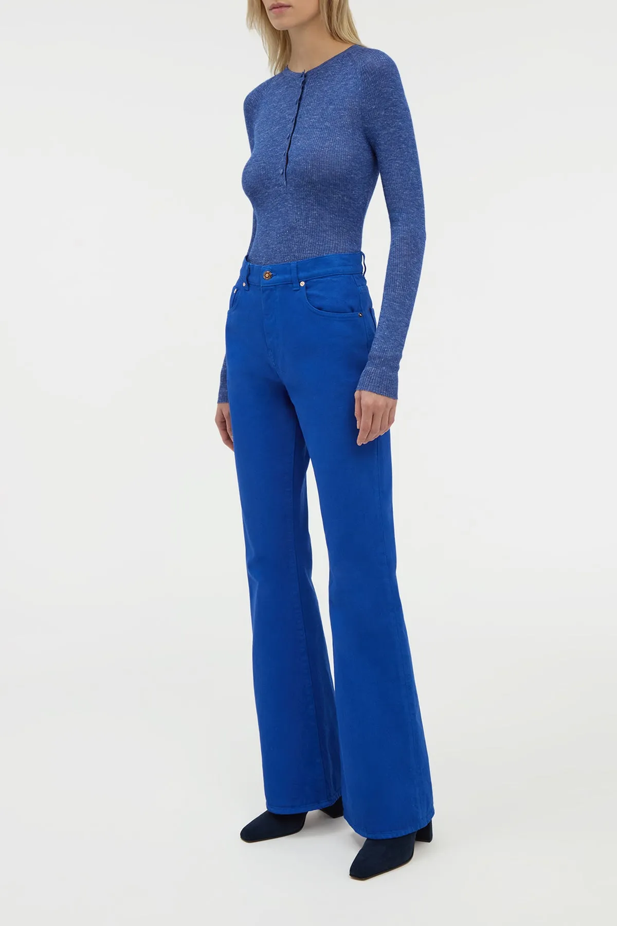 Willa Bootcut Jean in Cobalt Recycled Cotton Denim sold by Gabriela Hearst product image thumbnail 3