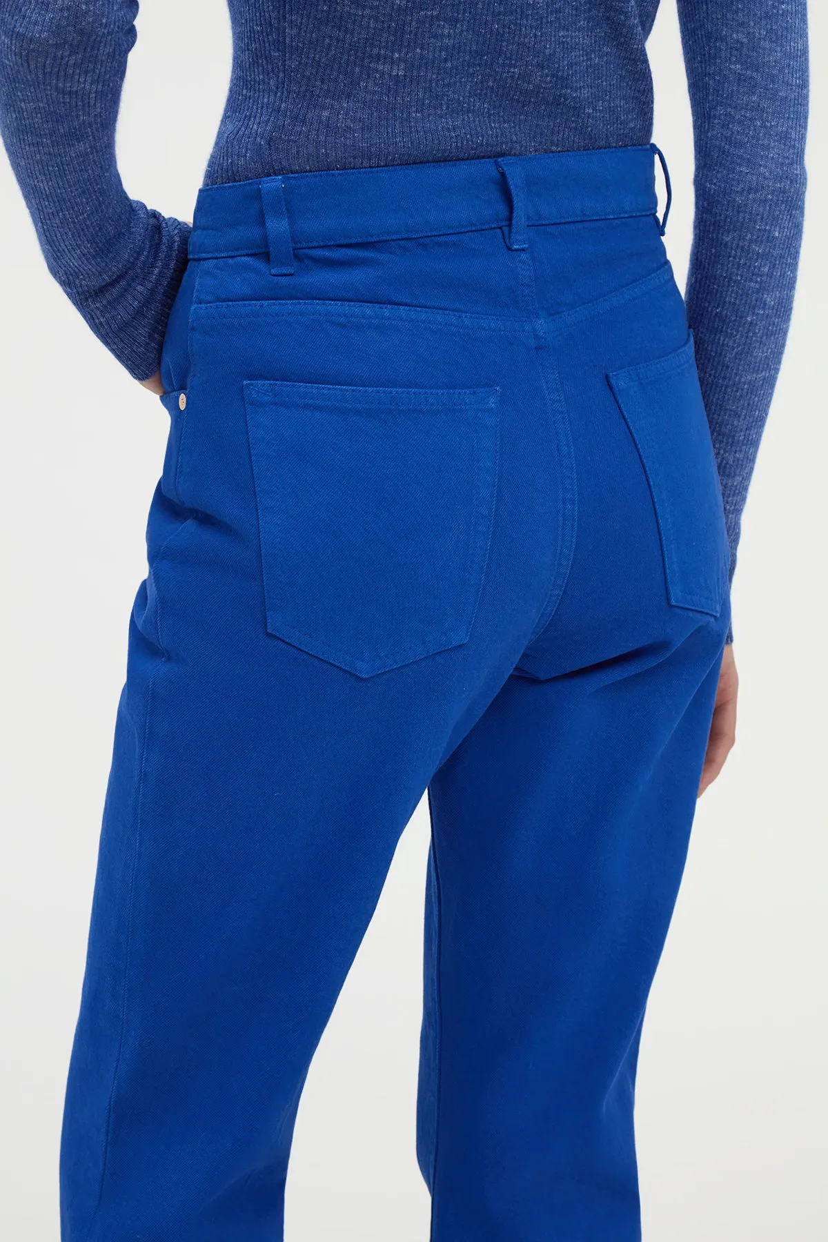 Willa Bootcut Jean in Cobalt Recycled Cotton Denim sold by Gabriela Hearst product image thumbnail 5