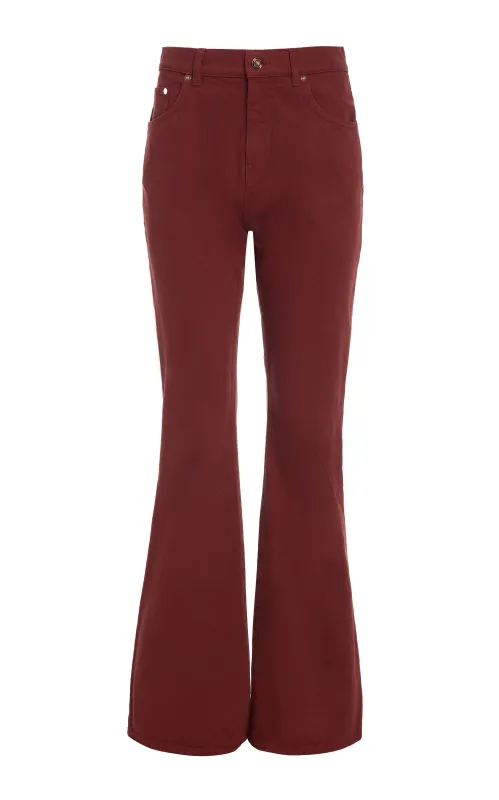 Willa Bootcut Jean in Burnt Sienna Recycled Cotton Denim sold by Gabriela Hearst