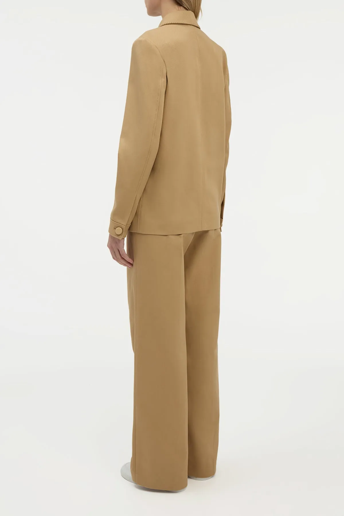 Ulu Chore Jacket in Camel Sea Island Cotton Twill sold by Gabriela Hearst product image thumbnail 4