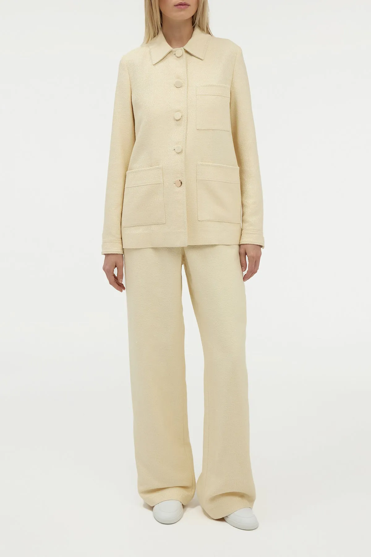 Ulu Chore Jacket in Ivory Silk Tweed sold by Gabriela Hearst product image thumbnail 2
