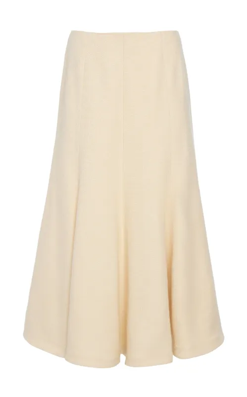 Selma Maxi Skirt in Ivory Silk Tweed made by Gabriela Hearst
