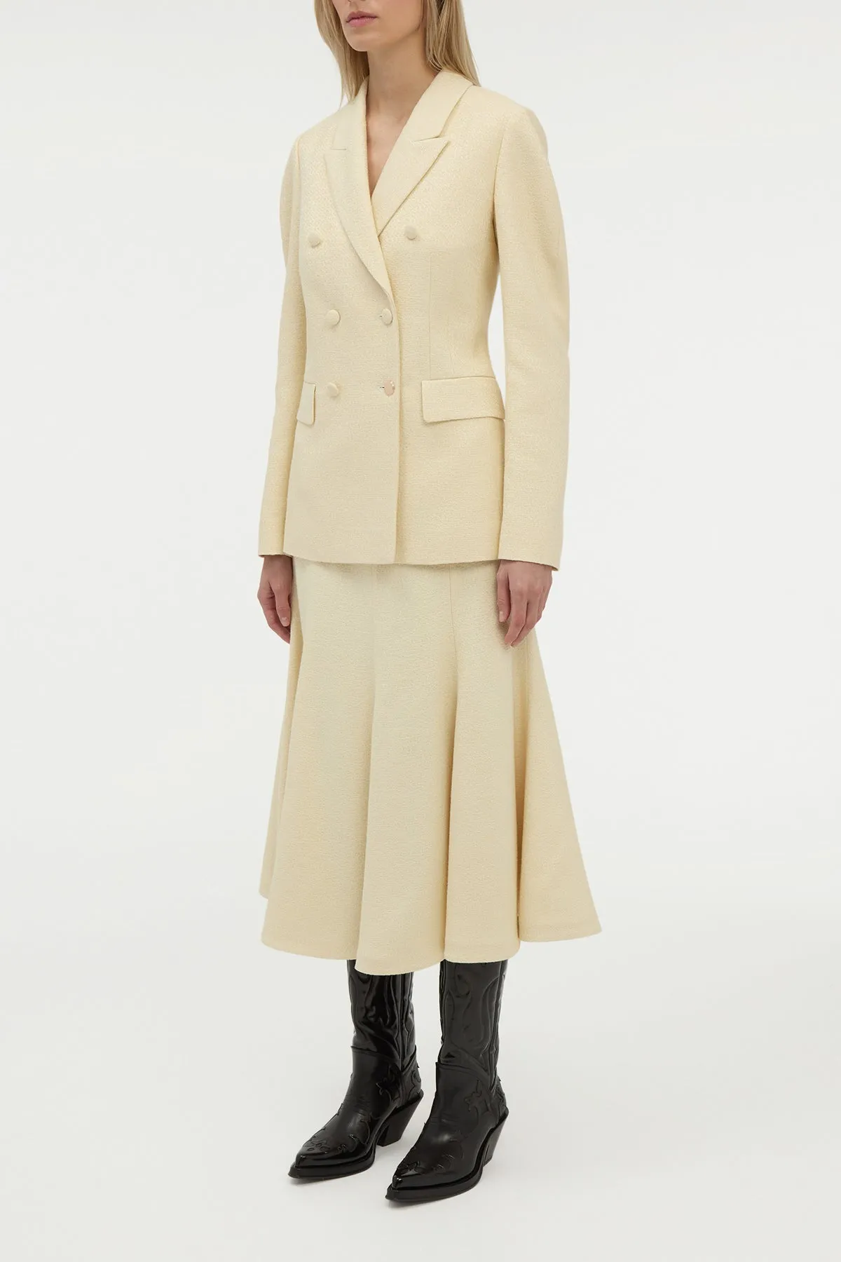 Sedna Blazer in Ivory Silk Tweed sold by Gabriela Hearst product image thumbnail 4