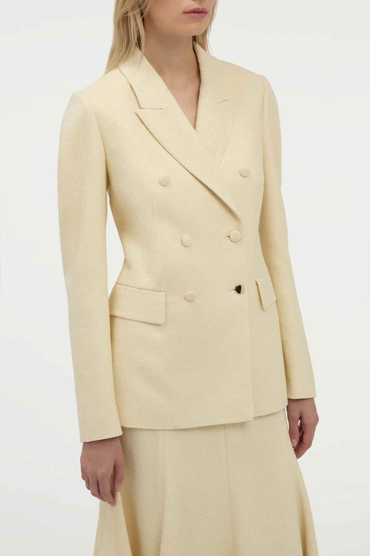 Sedna Blazer in Ivory Silk Tweed sold by Gabriela Hearst product image thumbnail 5