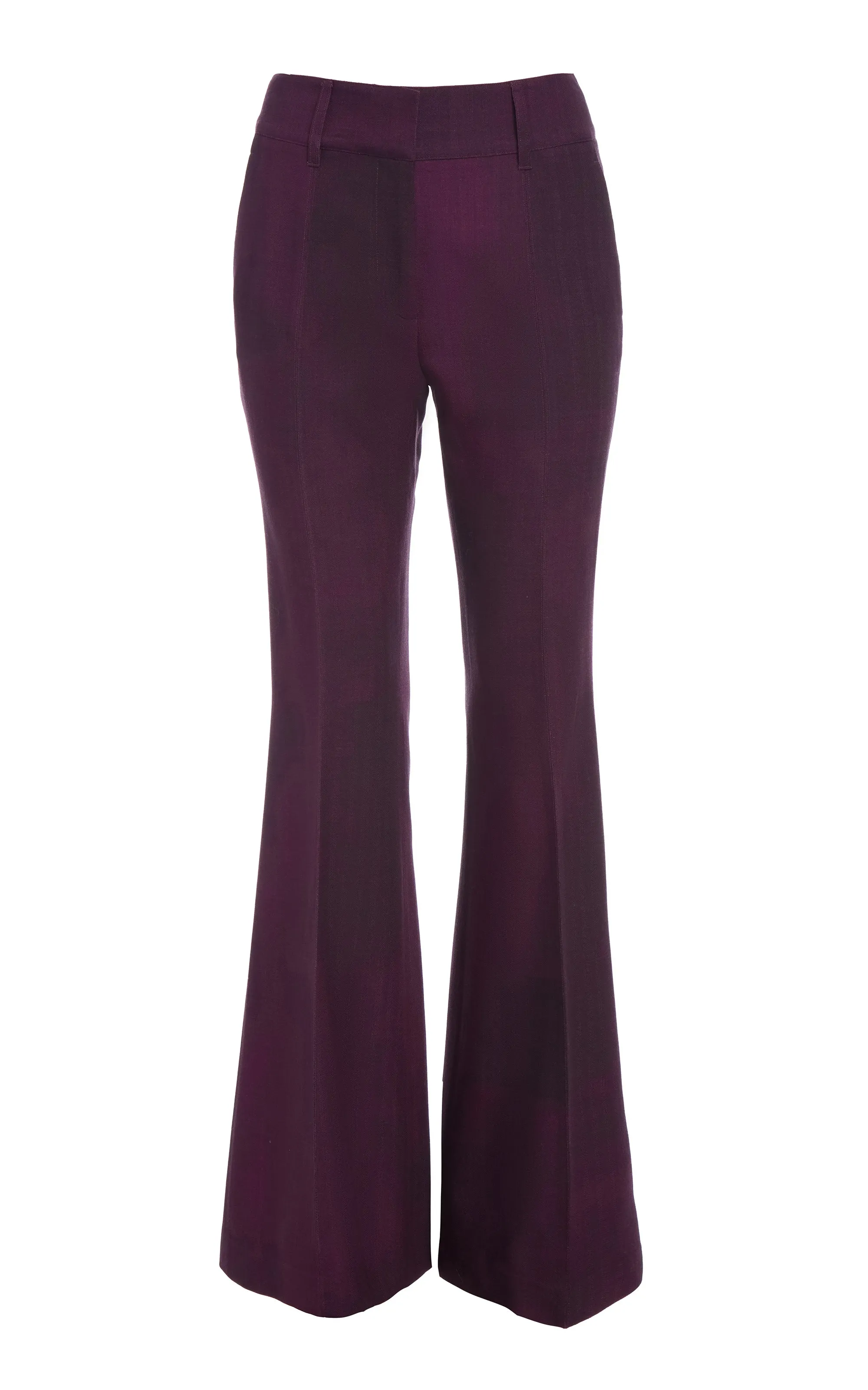 Rhein Flare Pant in Bordeaux Virgin Wool sold by Gabriela Hearst