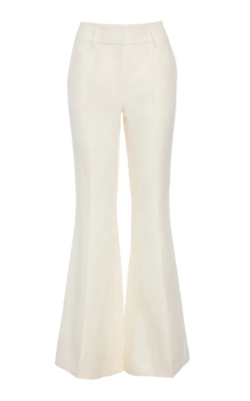 Rhein Flare Pant in Ivory Linen Twill sold by Gabriela Hearst
