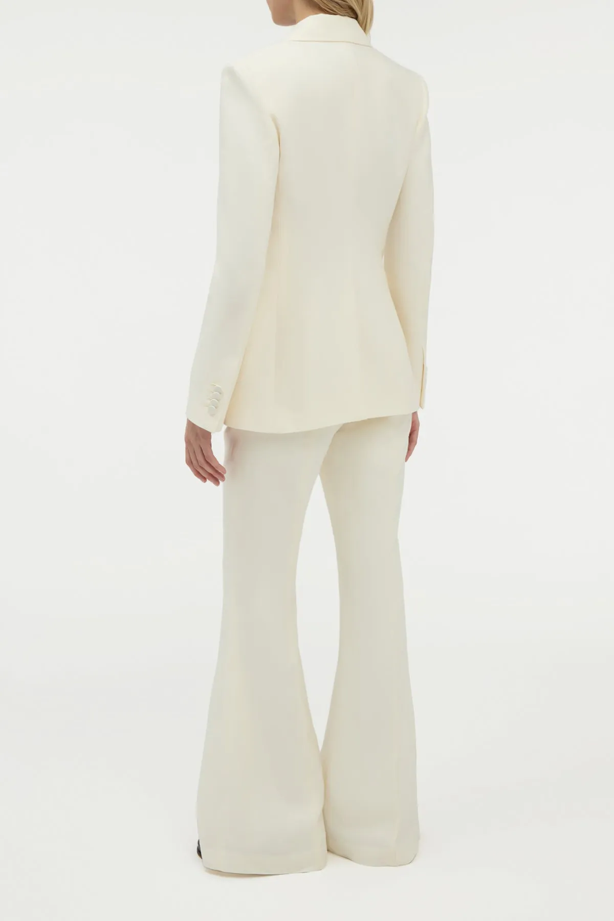 Rhein Flare Pant in Ivory Linen Twill sold by Gabriela Hearst product image thumbnail 5