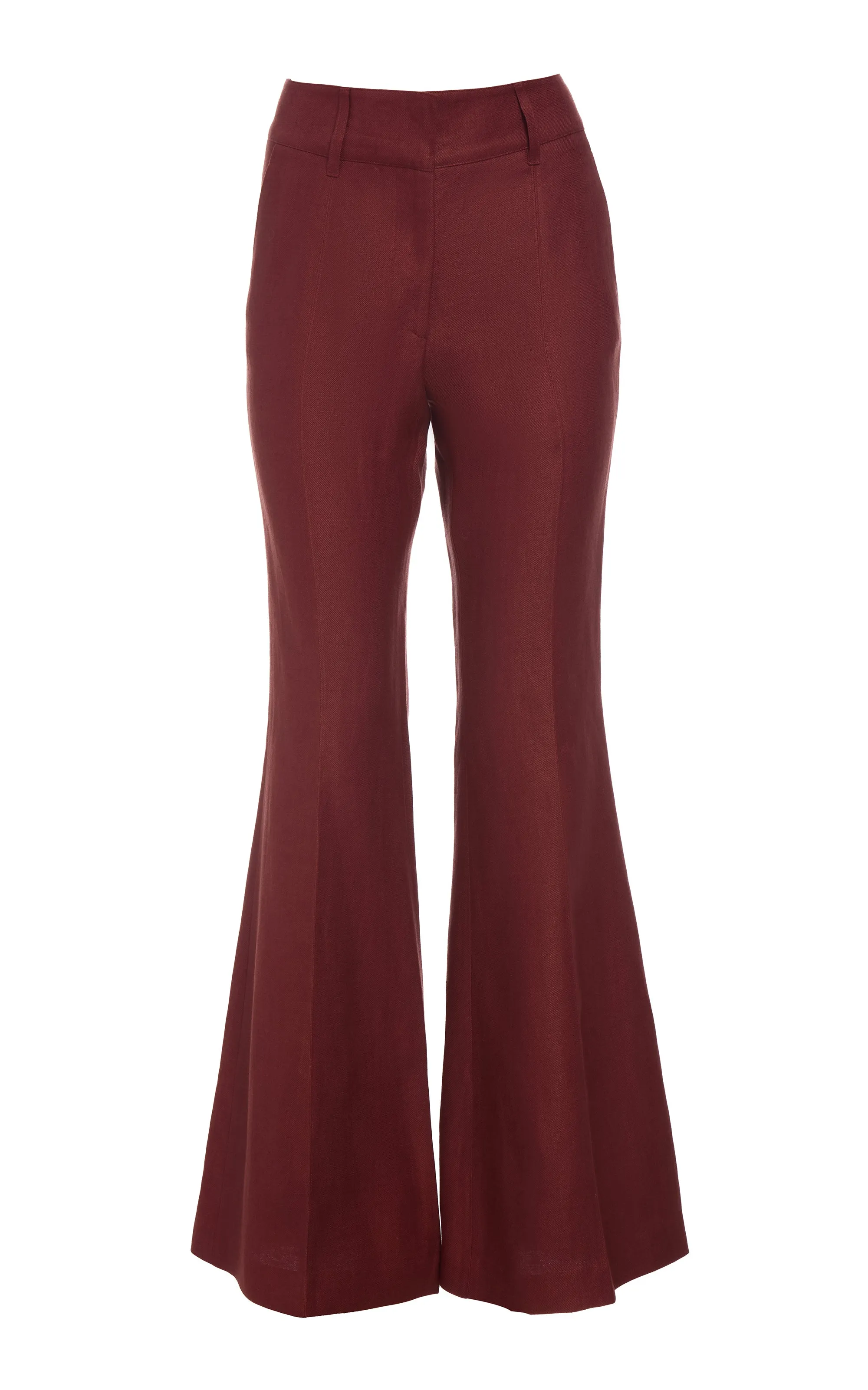 Rhein Flare Pant in Burnt Sienna Linen Twill sold by Gabriela Hearst