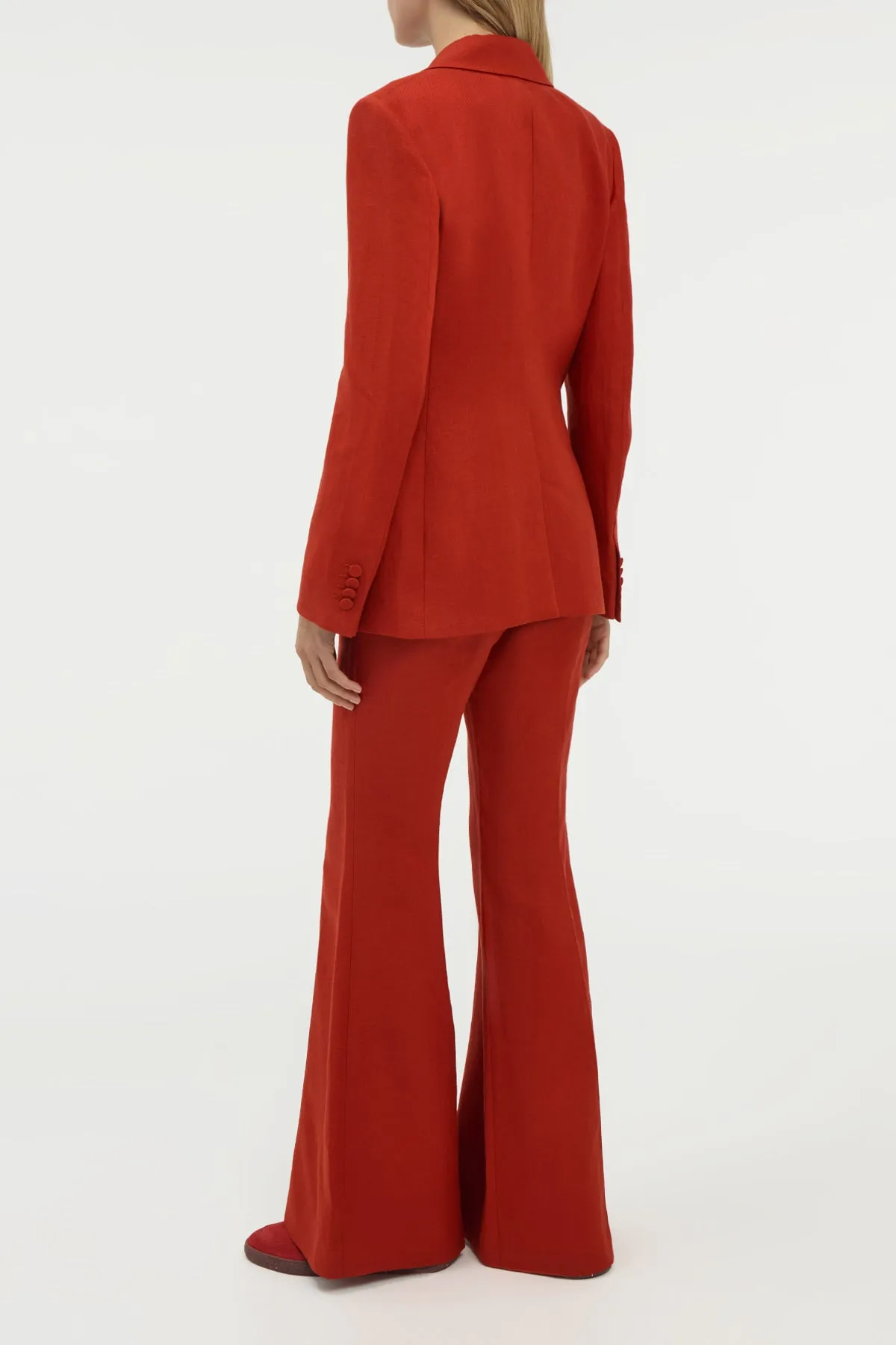 Rhein Flare Pant in Antelope Orange Linen Twill sold by Gabriela Hearst product image thumbnail 4