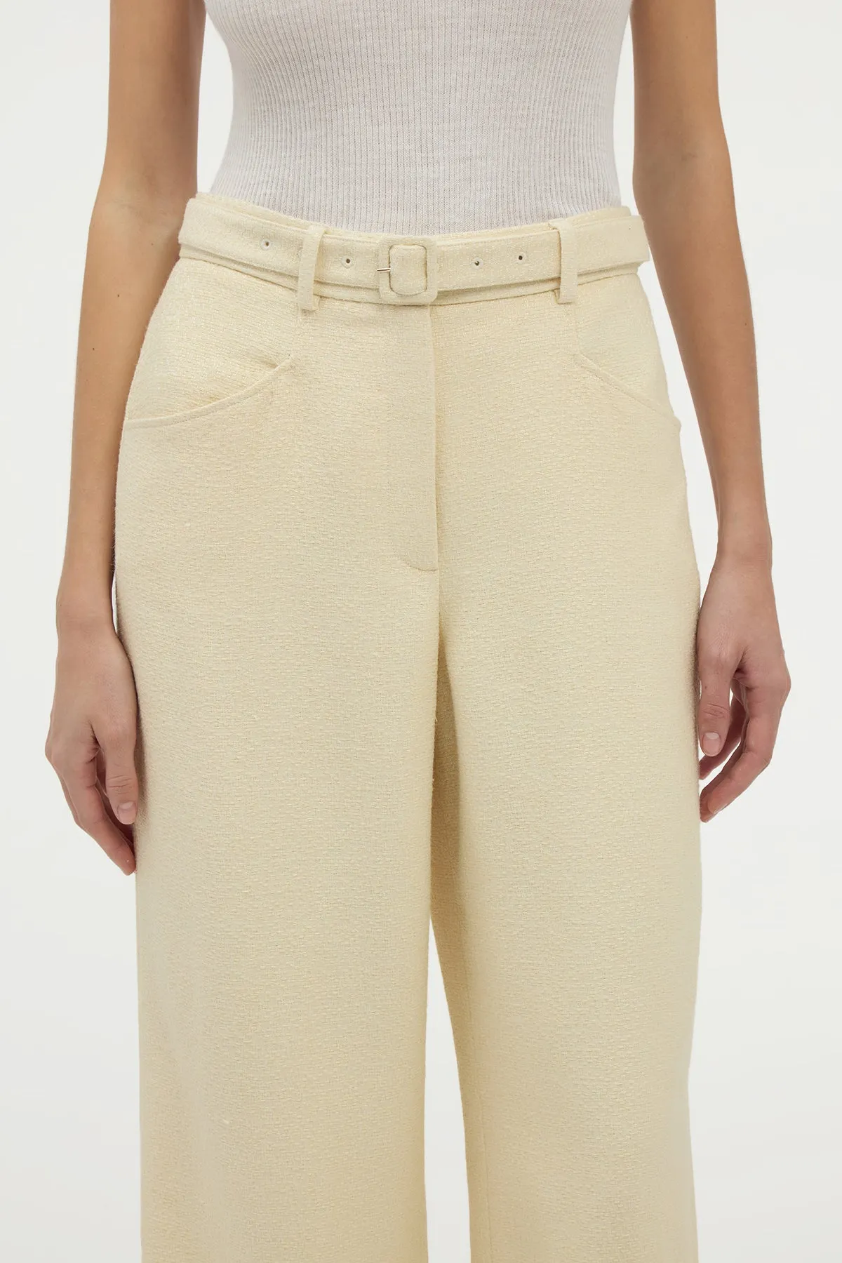 Norman Wide-leg Pant in Ivory Silk Tweed sold by Gabriela Hearst product image thumbnail 5