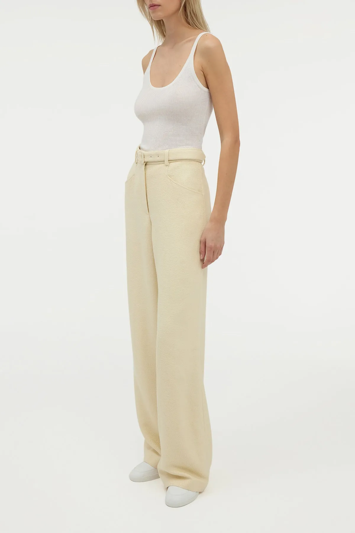 Norman Wide-leg Pant in Ivory Silk Tweed sold by Gabriela Hearst product image thumbnail 3