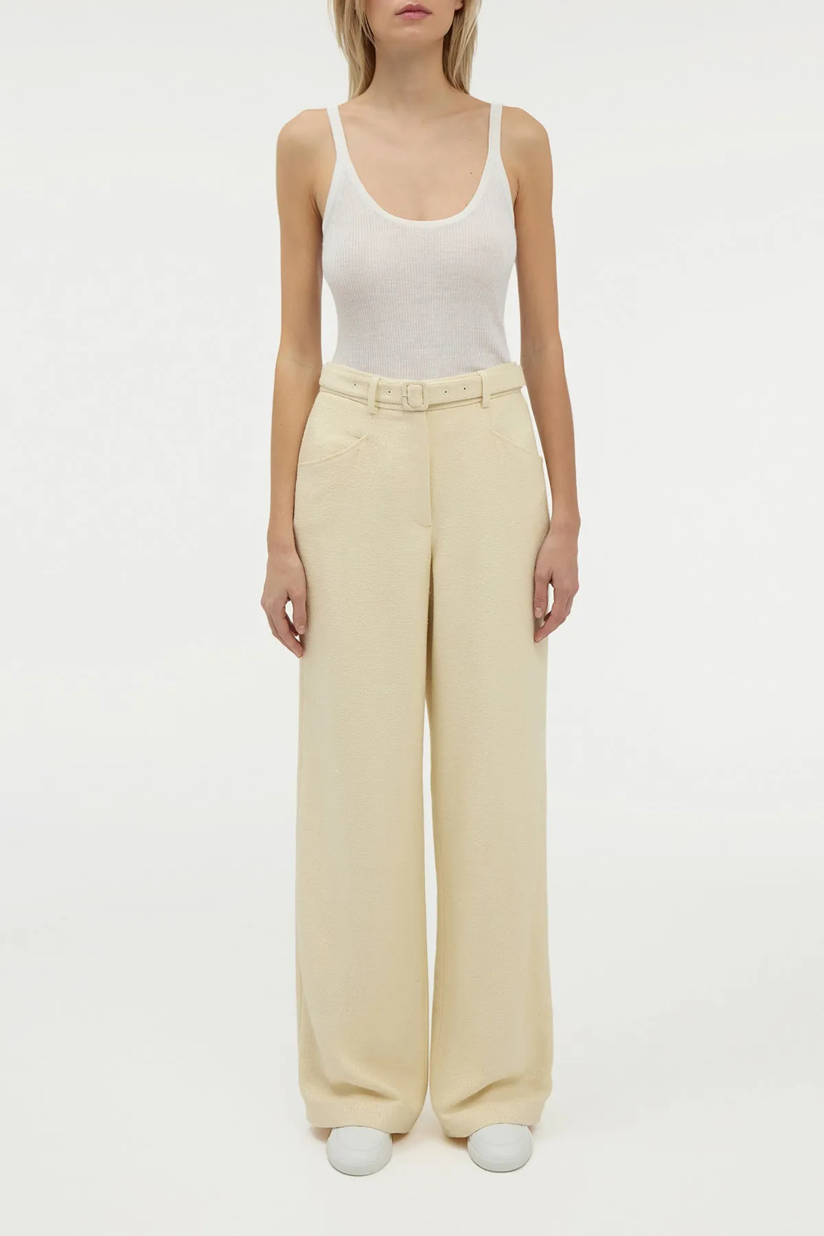Norman Wide-leg Pant in Ivory Silk Tweed sold by Gabriela Hearst product image thumbnail 2