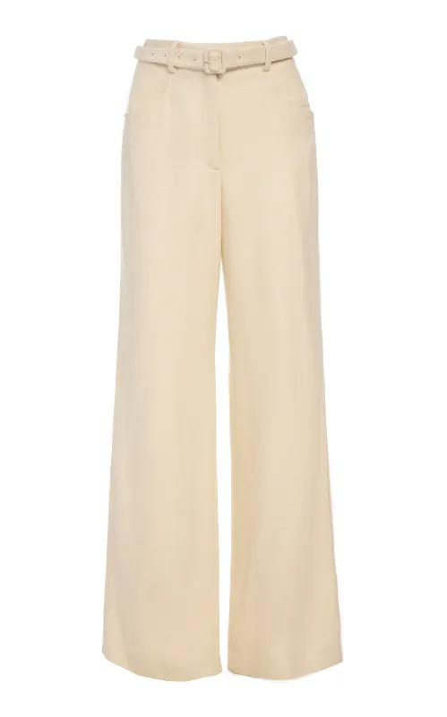 Norman Wide-leg Pant in Ivory Silk Tweed sold by Gabriela Hearst