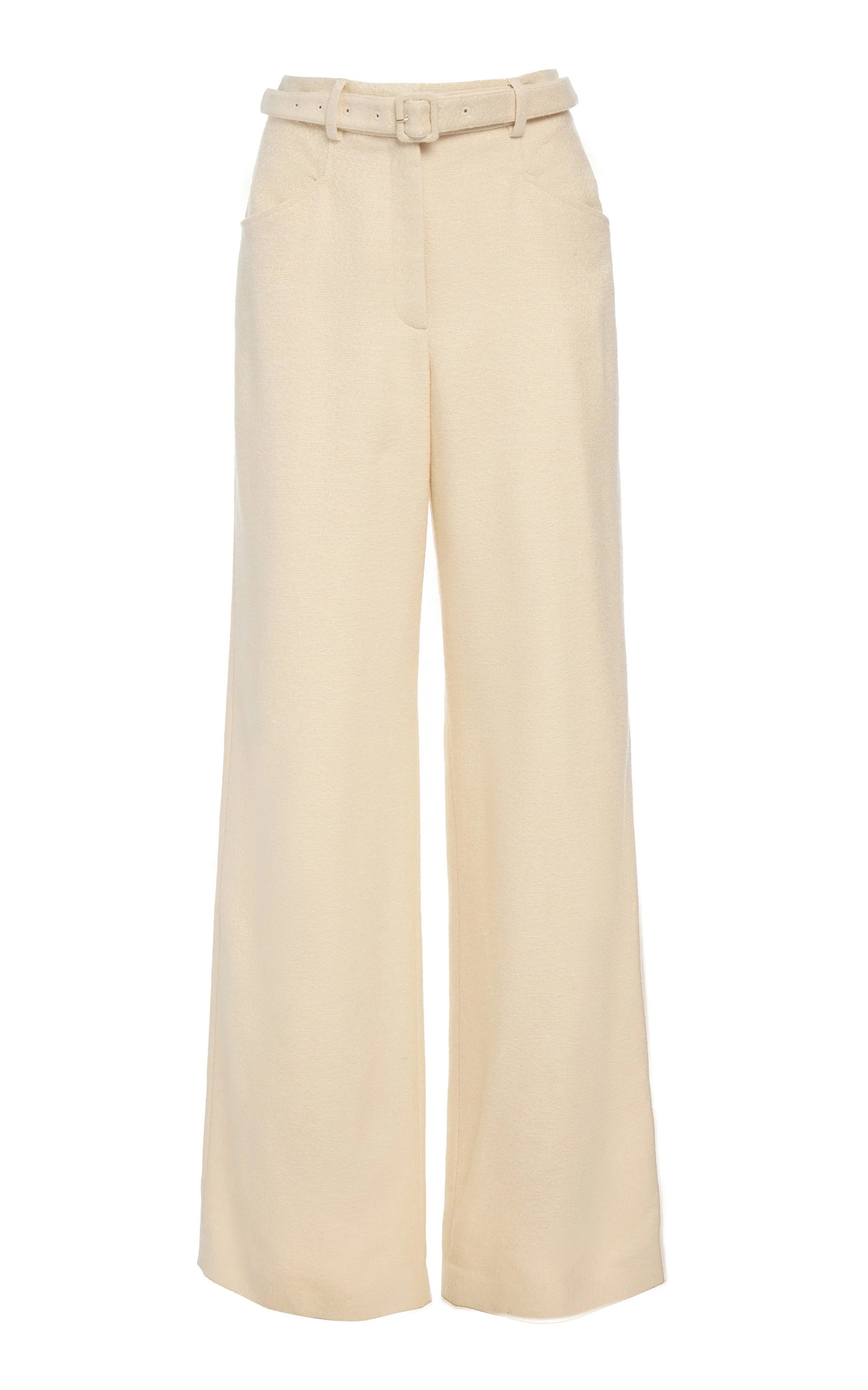 Norman Wide-leg Pant in Ivory Silk Tweed sold by Gabriela Hearst