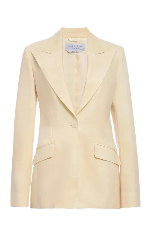 Leiva Blazer in Ivory Virgin Wool sold by Gabriela Hearst