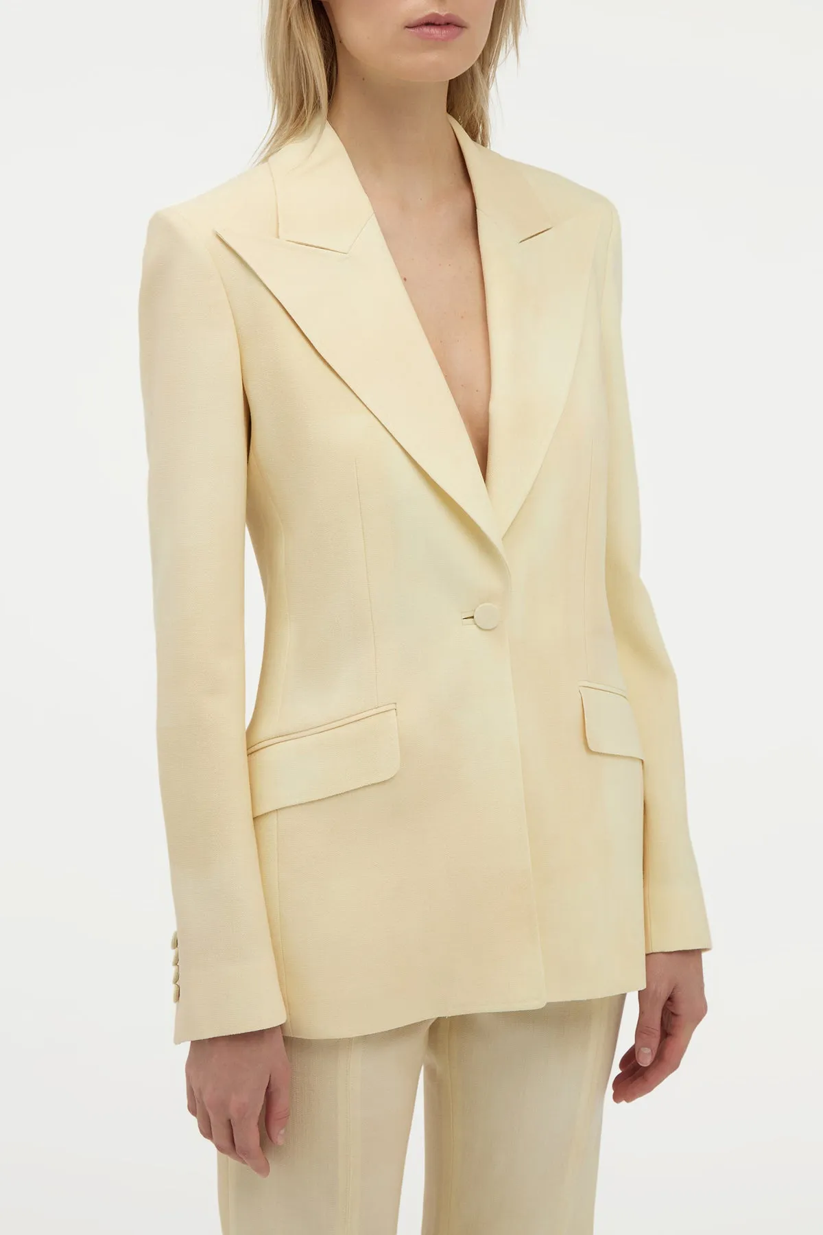 Leiva Blazer in Ivory Virgin Wool sold by Gabriela Hearst product image thumbnail 5