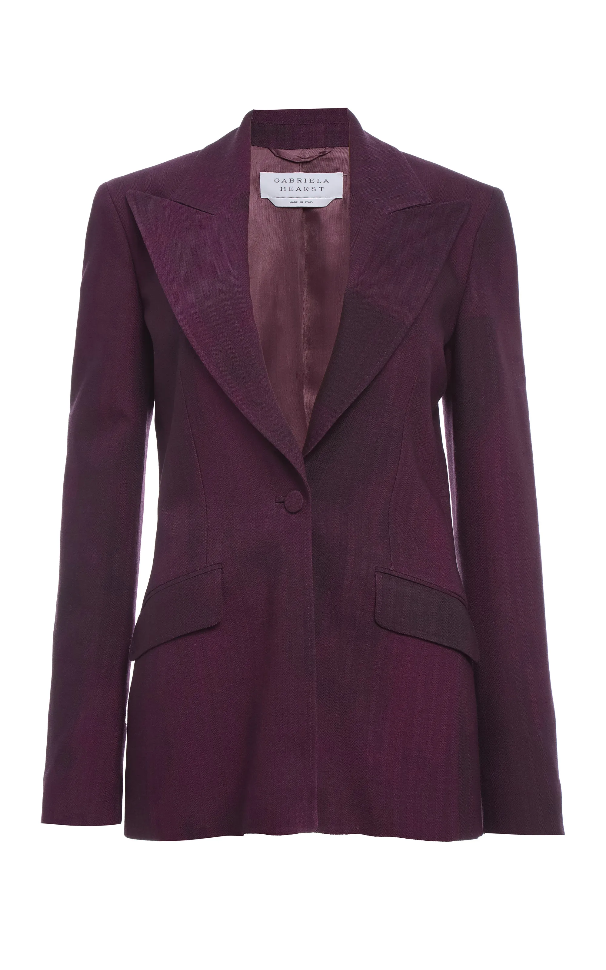 Leiva Blazer in Bordeaux Virgin Wool sold by Gabriela Hearst
