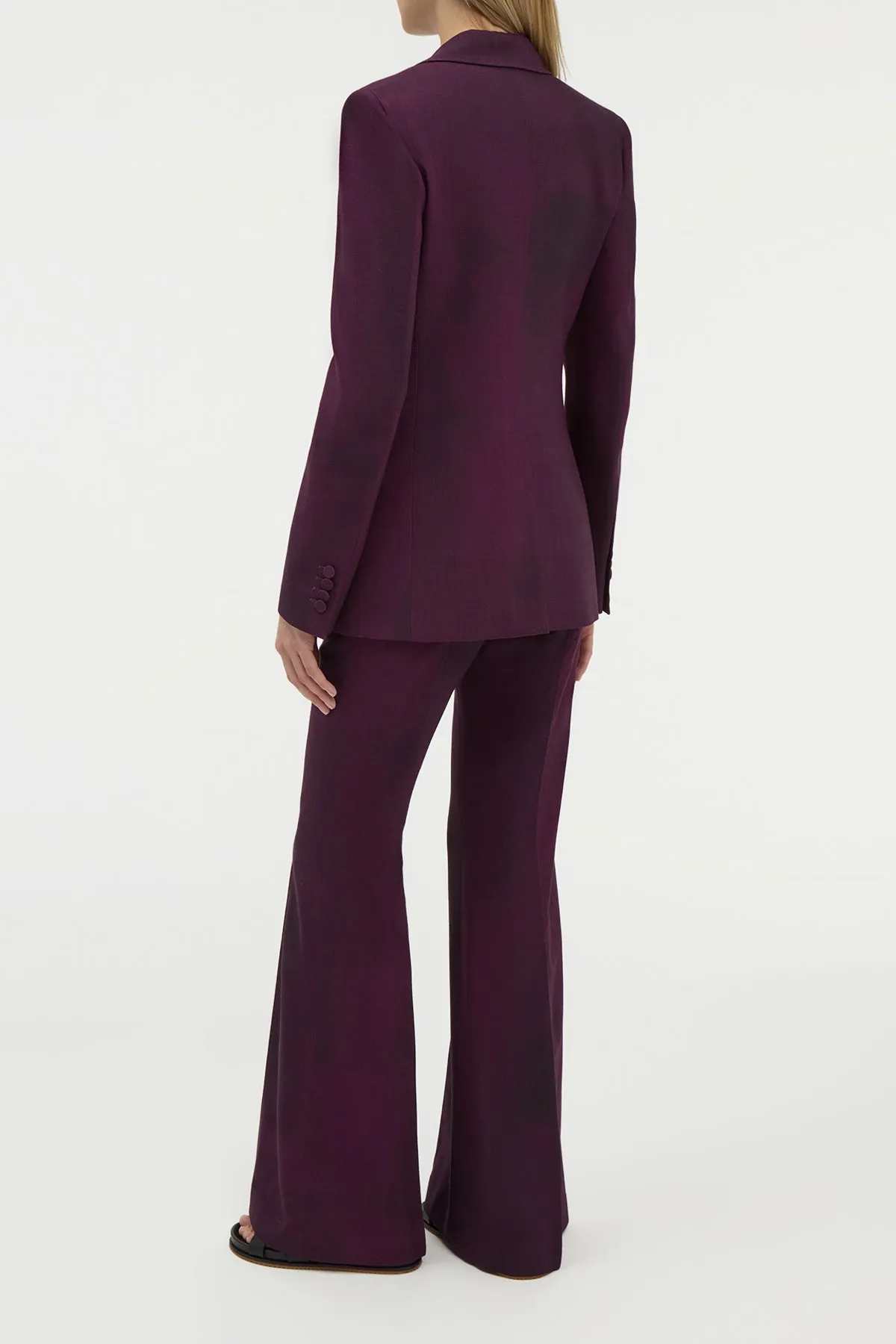 Leiva Blazer in Bordeaux Virgin Wool sold by Gabriela Hearst product image thumbnail 4