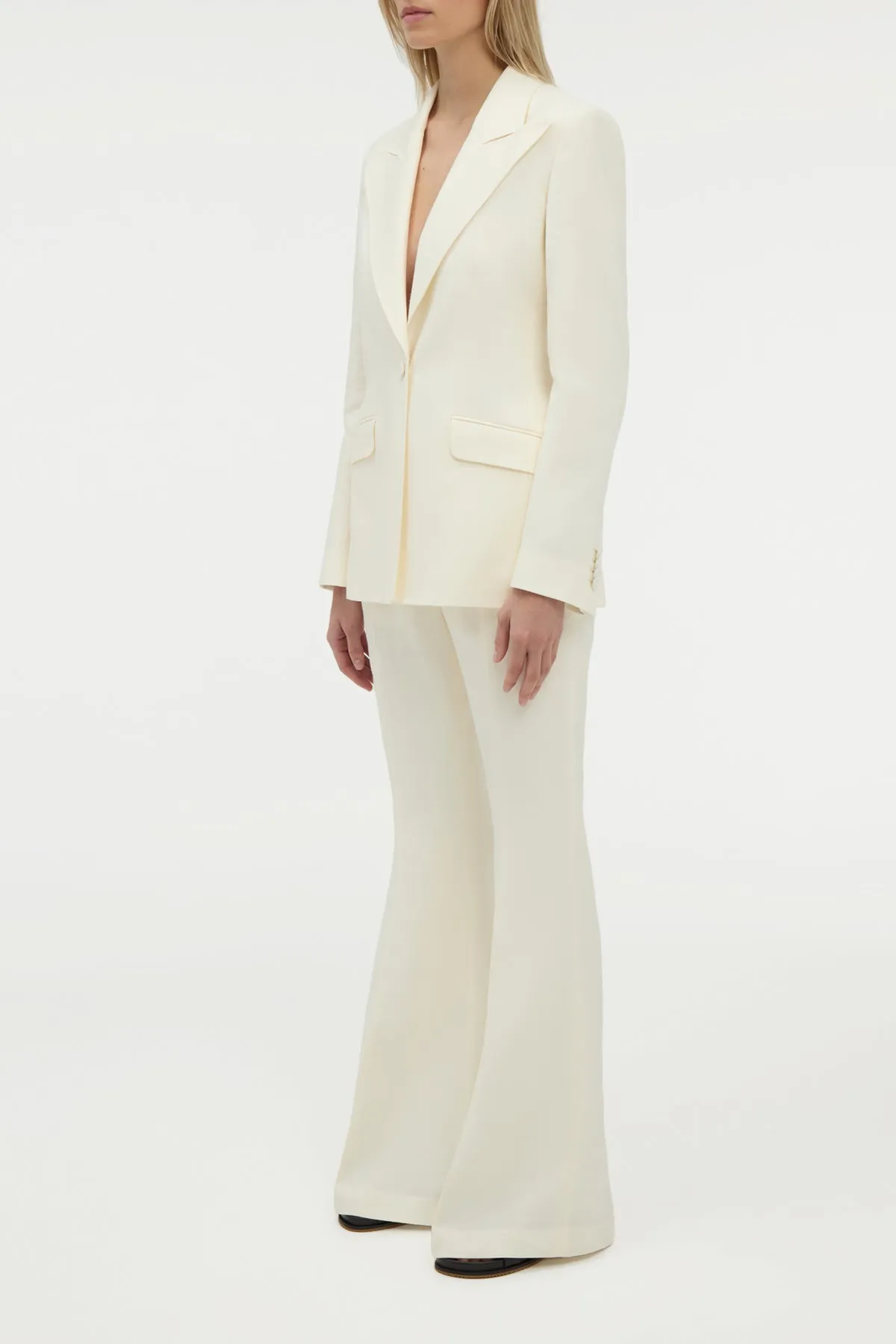 Leiva Blazer in Ivory Linen Twill sold by Gabriela Hearst product image thumbnail 4