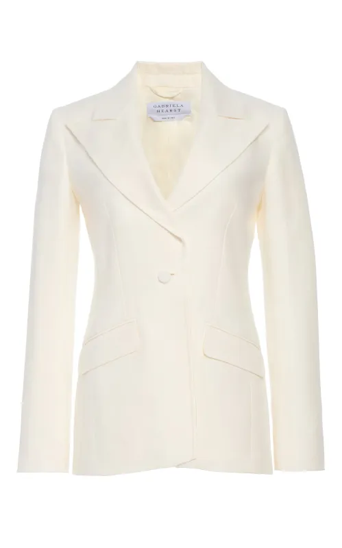 Leiva Blazer in Ivory Linen Twill sold by Gabriela Hearst