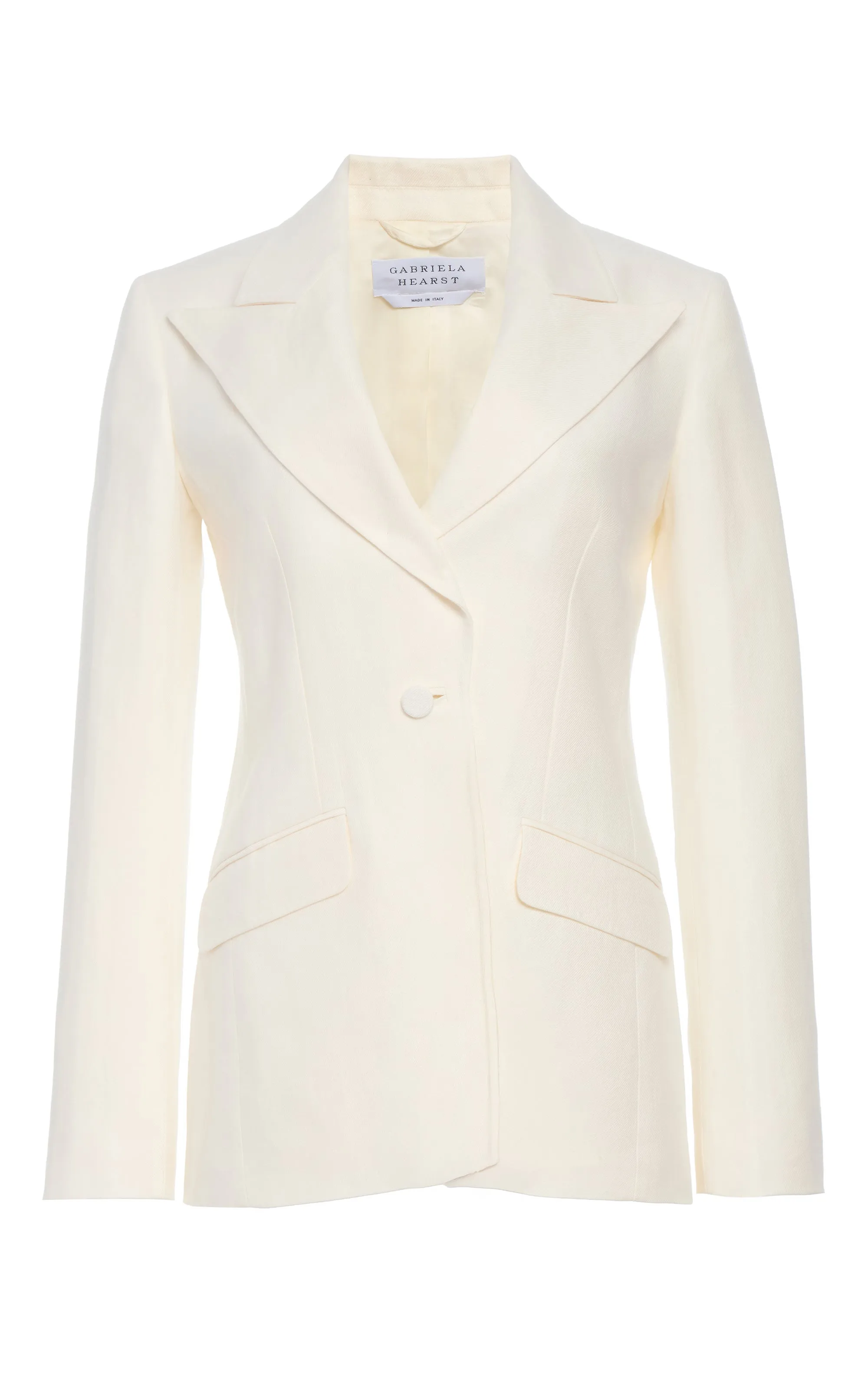 Leiva Blazer in Ivory Linen Twill sold by Gabriela Hearst