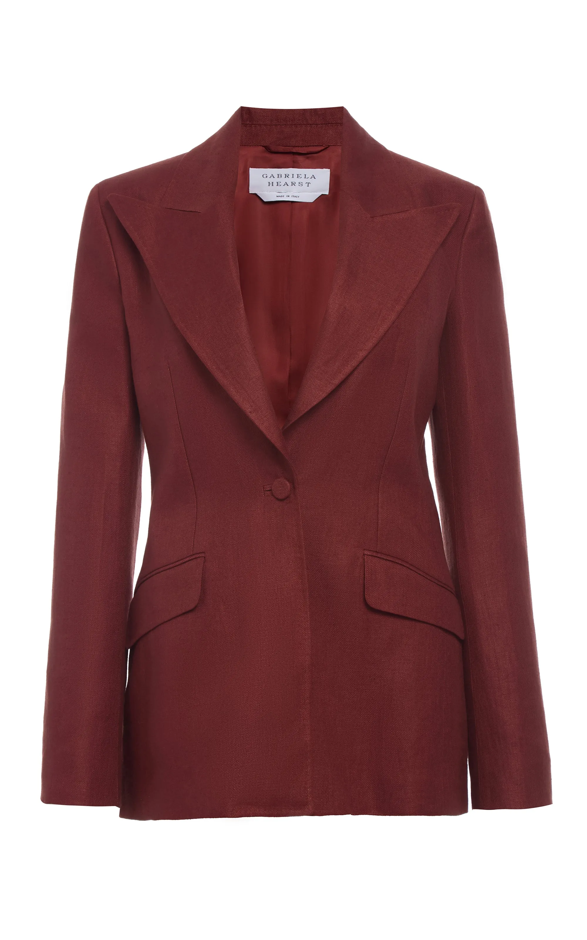 Leiva Blazer in Burnt Sienna Linen Twill sold by Gabriela Hearst