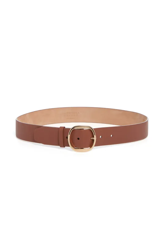 Elster Buckle Belt in Cognac Leather sold by Gabriela Hearst