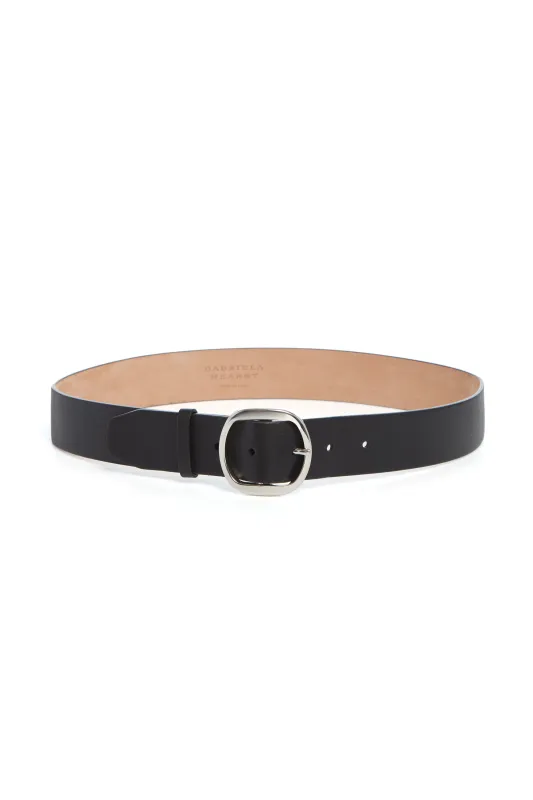Elster Buckle Belt in Black Leather sold by Gabriela Hearst