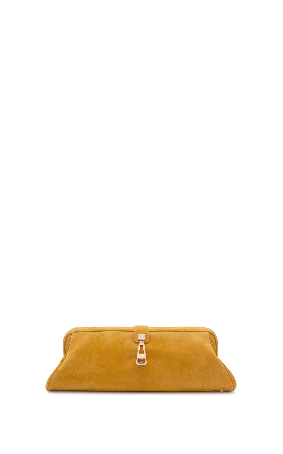 Paola Clutch in Golden Birch Suede sold by Gabriela Hearst