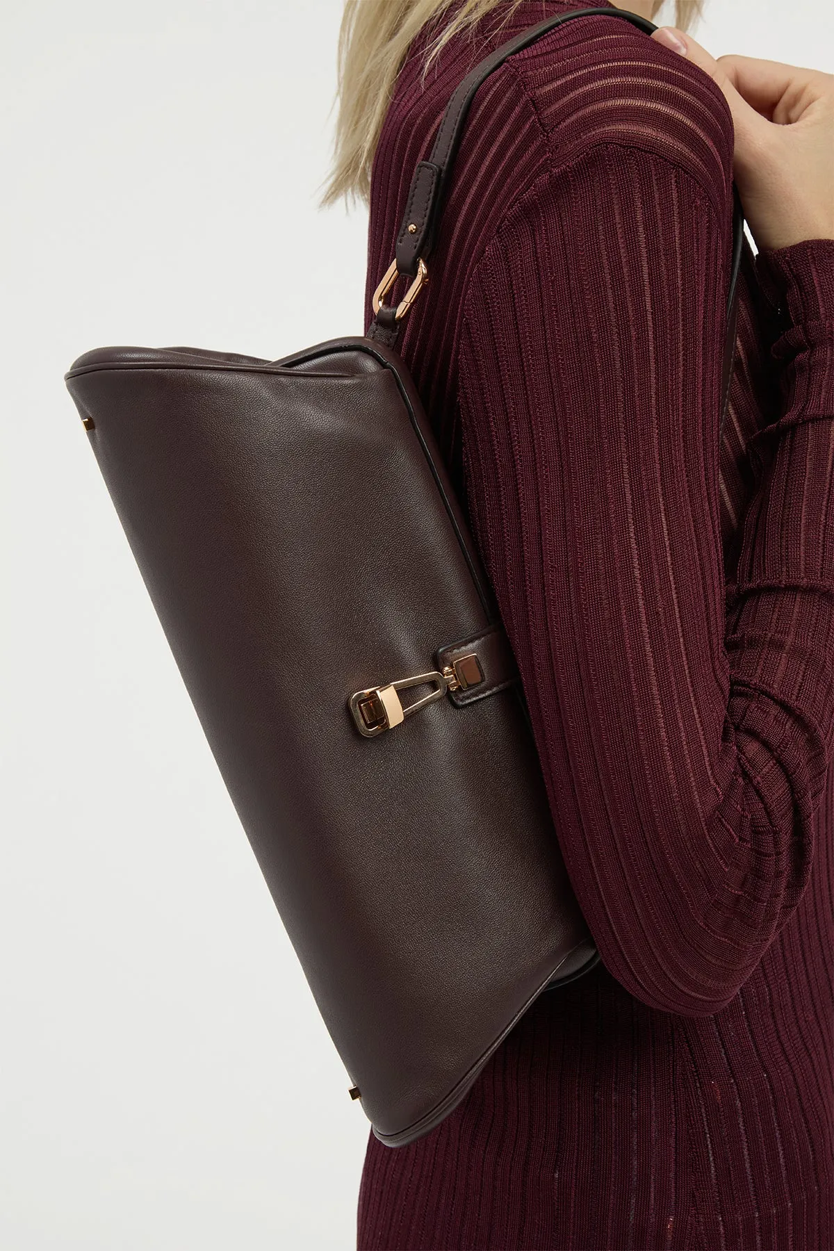 Paola Clutch in Bordeaux Nappa Leather sold by Gabriela Hearst product image thumbnail 2