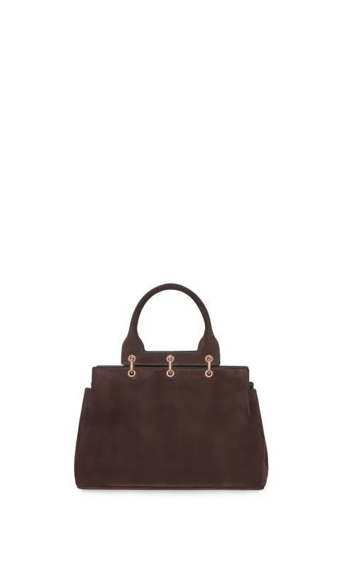 Small Amethyst Bag in Dark Brown Suede sold by Gabriela Hearst