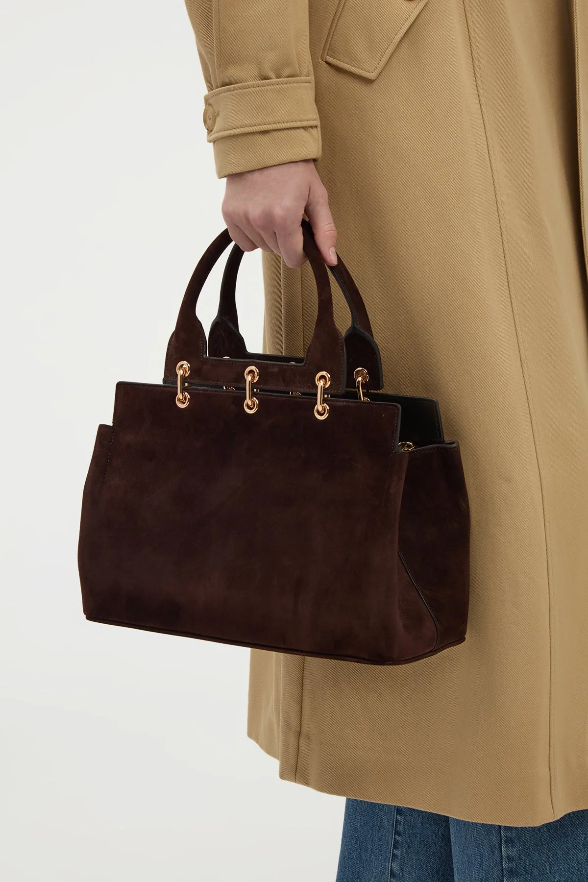 Small Amethyst Bag in Dark Brown Suede sold by Gabriela Hearst product image thumbnail 2