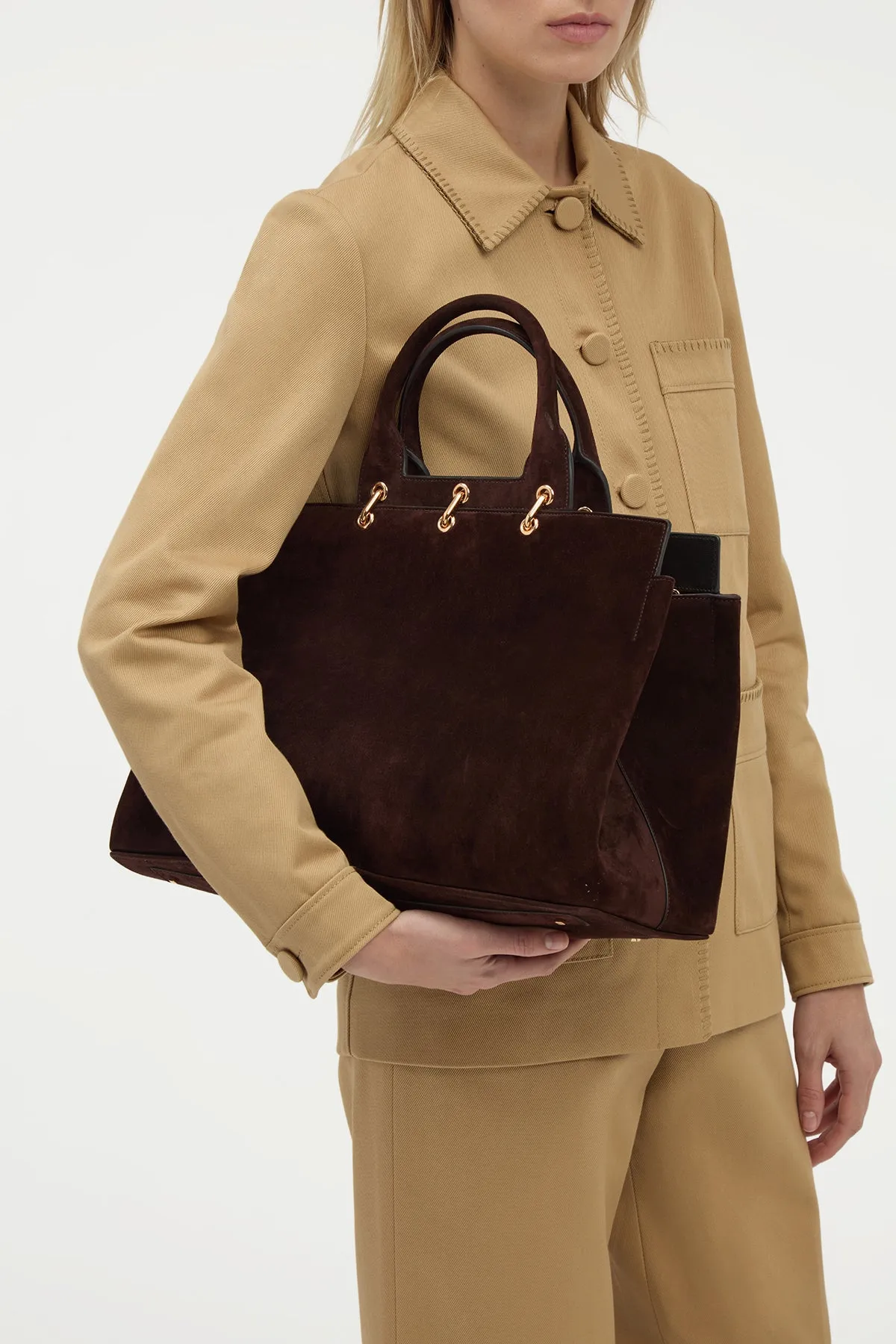 Large Amethyst Bag in Dark Brown Suede sold by Gabriela Hearst product image thumbnail 2