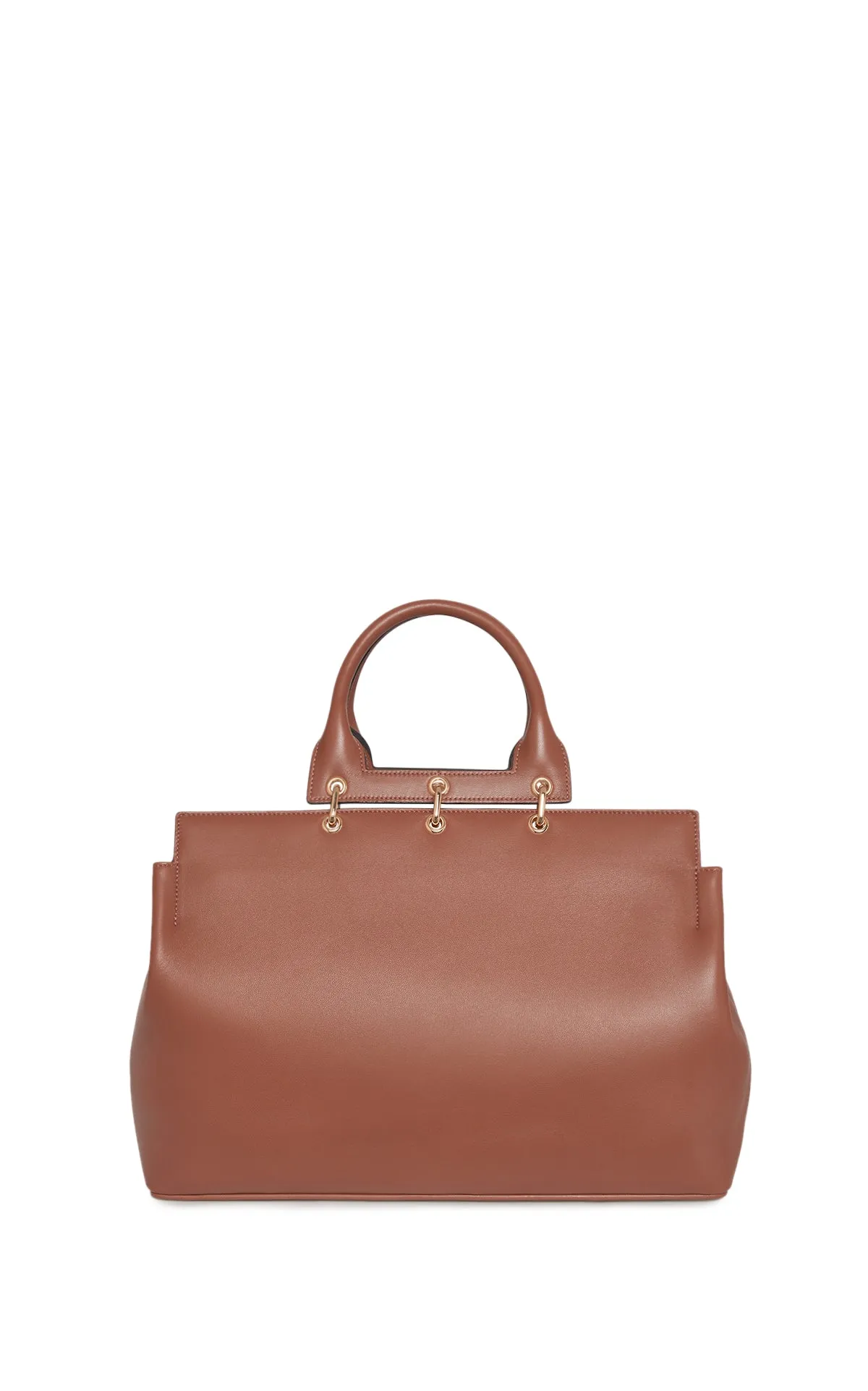 Large Amethyst Tote Bag in Cognac Nappa Leather sold by Gabriela Hearst