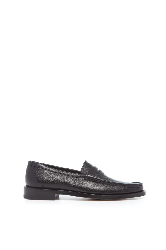 Pierre Loafer in Black Textured Leather sold by Gabriela Hearst
