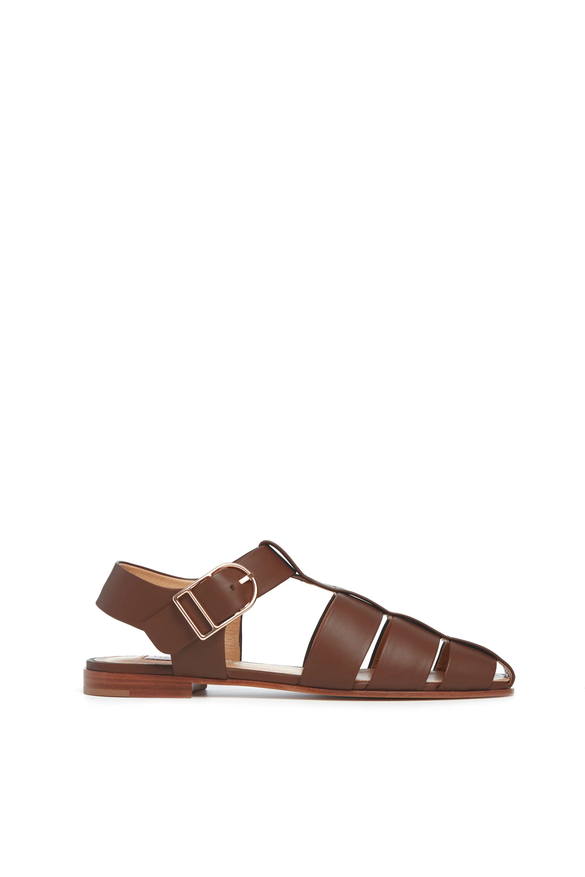 Lynn Sandal in Chocolate Nappa Leather sold by Gabriela Hearst