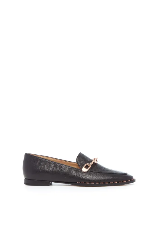 Larisa Loafer in Black Textured Leather sold by Gabriela Hearst
