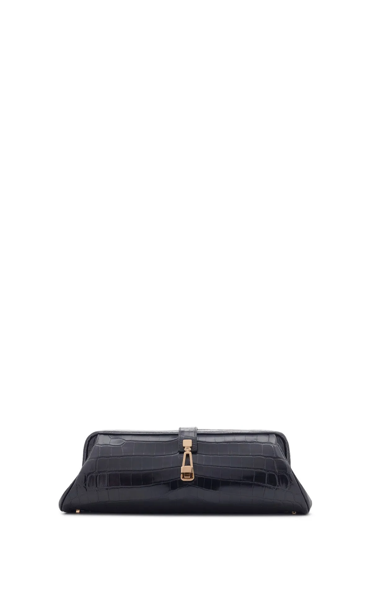 Paola Clutch in Black Crocodile Leather sold by Gabriela Hearst