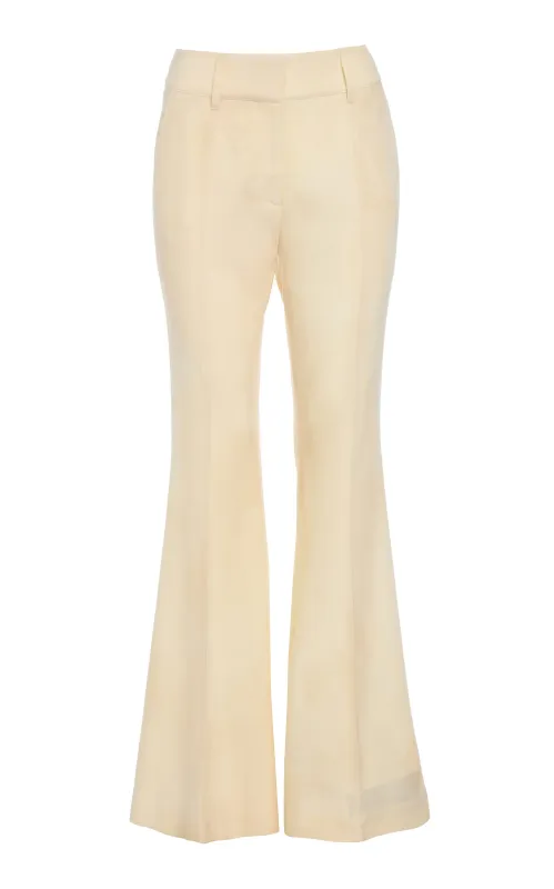 Rhein Flare Pant in Ivory Virgin Wool sold by Gabriela Hearst