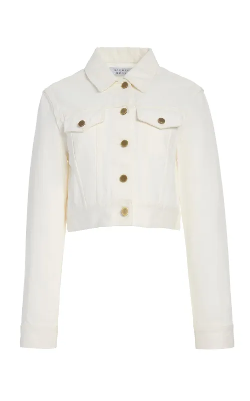 Bronte Jacket in White Recycled Cotton Denim sold by Gabriela Hearst