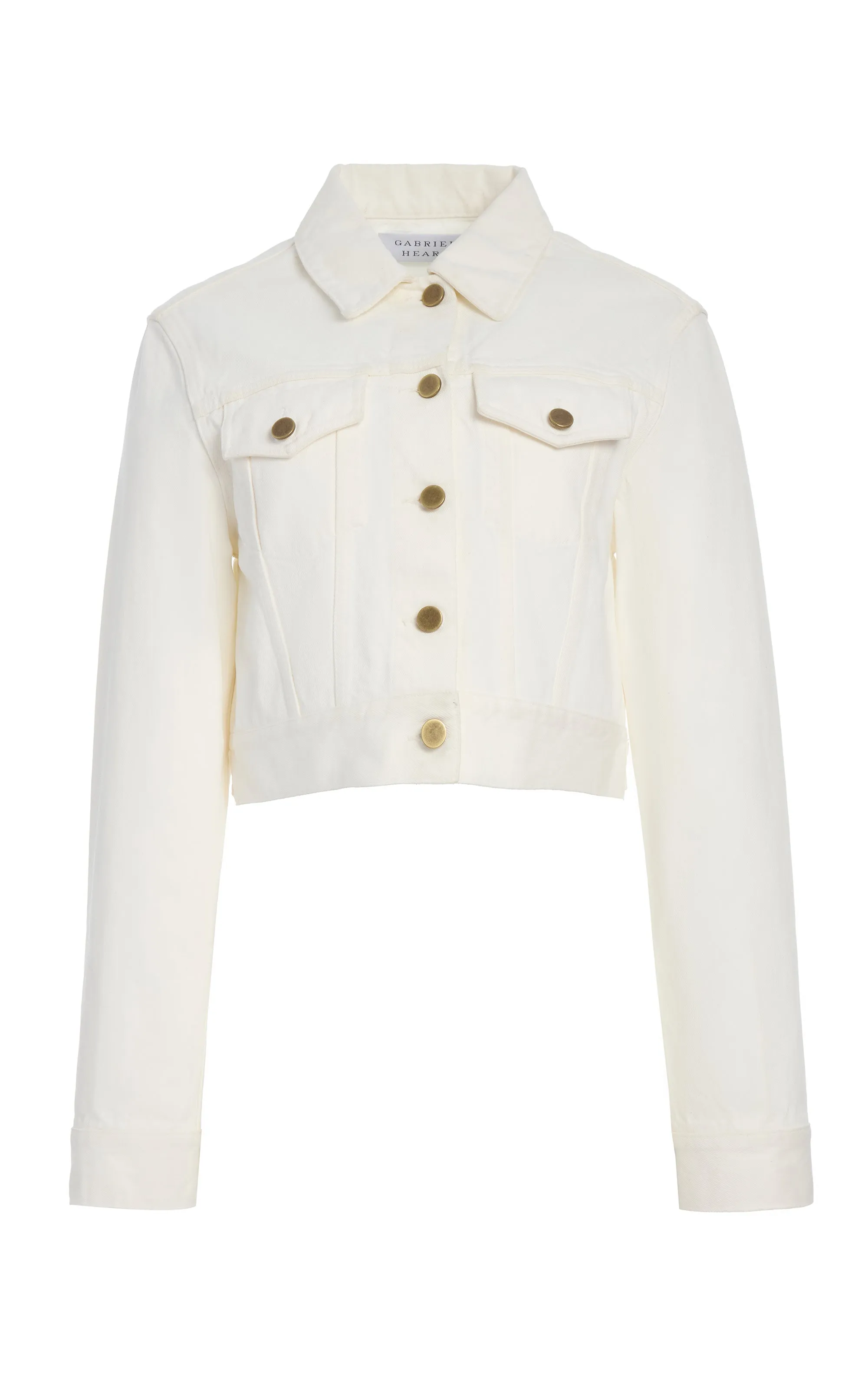 Bronte Jacket in White Recycled Cotton Denim sold by Gabriela Hearst