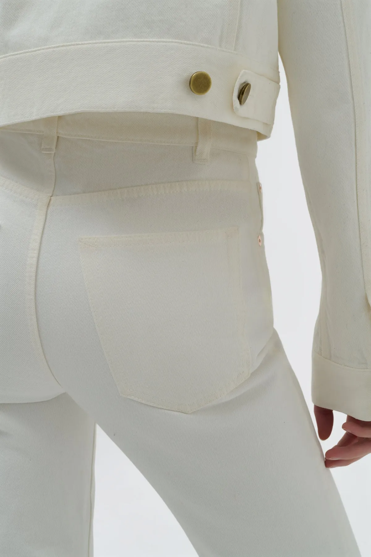 Bronte Jacket in White Recycled Cotton Denim sold by Gabriela Hearst product image thumbnail 5