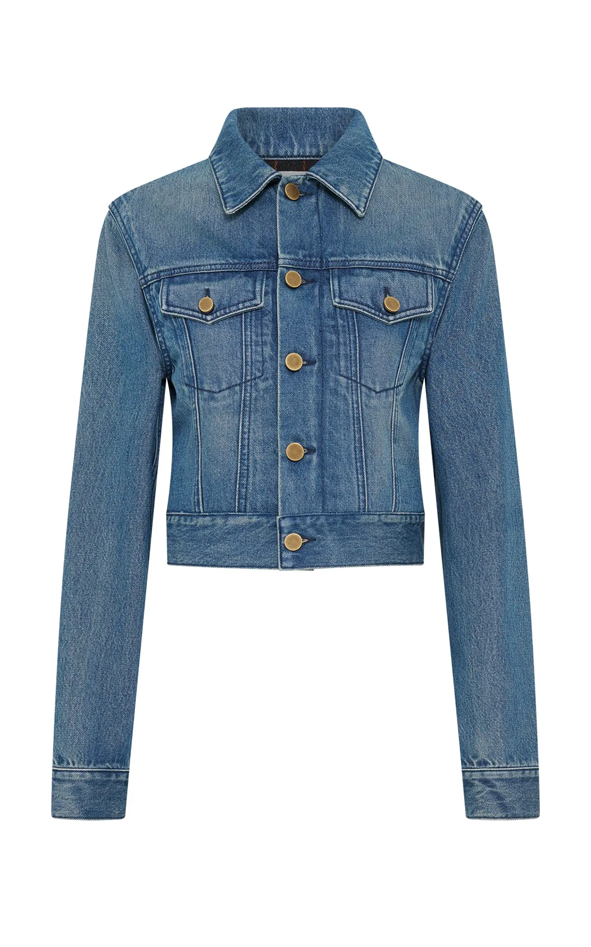 Bronte Jacket in Uruguayan Blue Recycled Cotton Denim sold by Gabriela Hearst