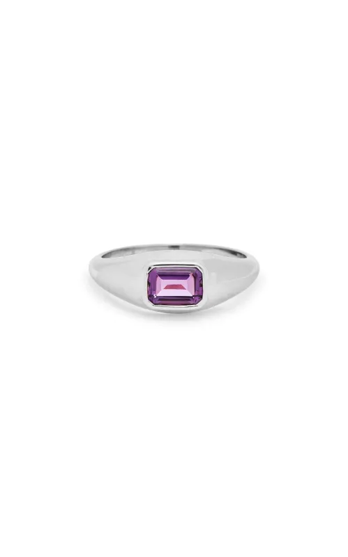 Small Ring in 18K White Gold & Amethyst Stone sold by Gabriela Hearst