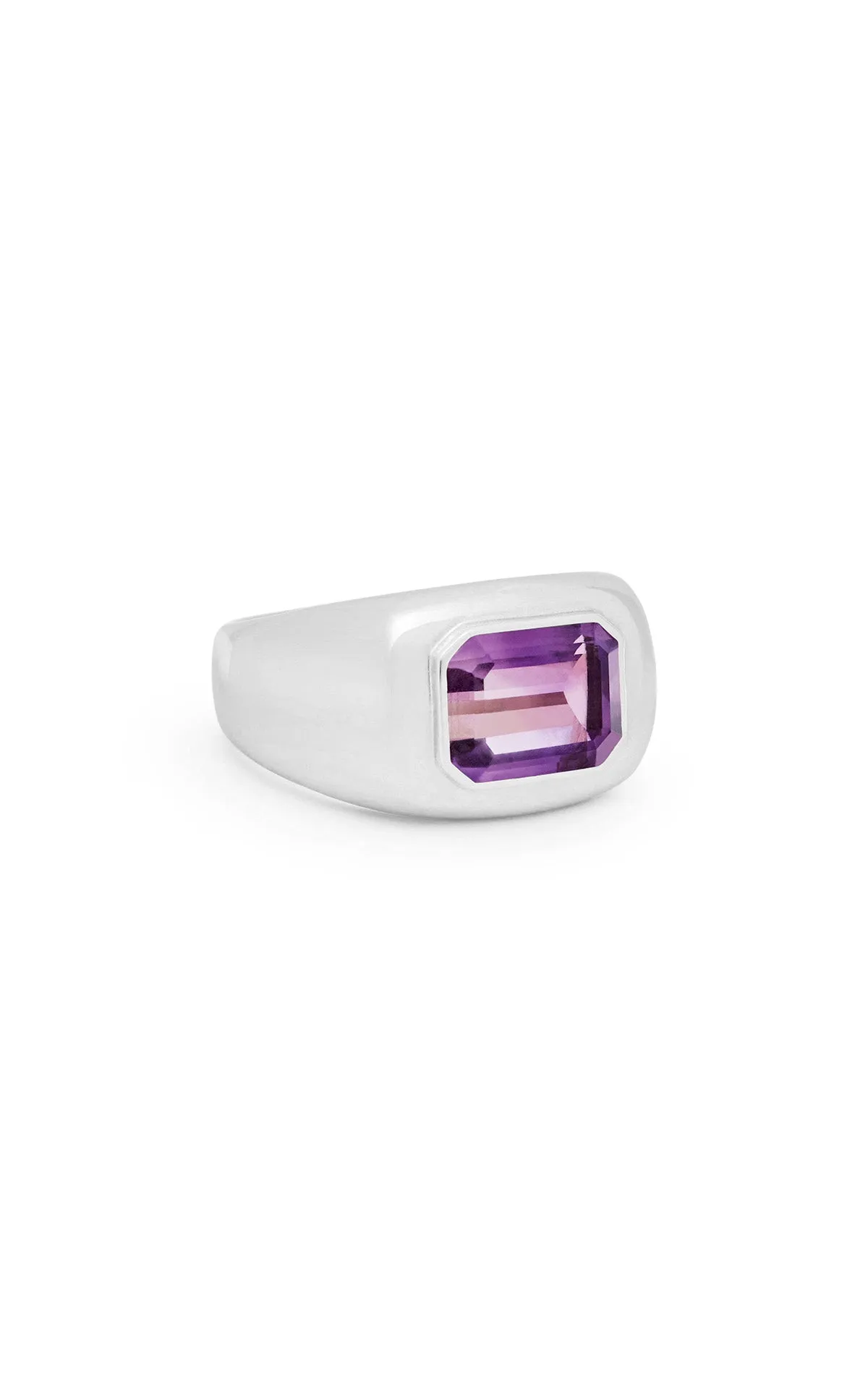 Large Ring in 18K White Gold & Amethyst Stone sold by Gabriela Hearst product image thumbnail 2