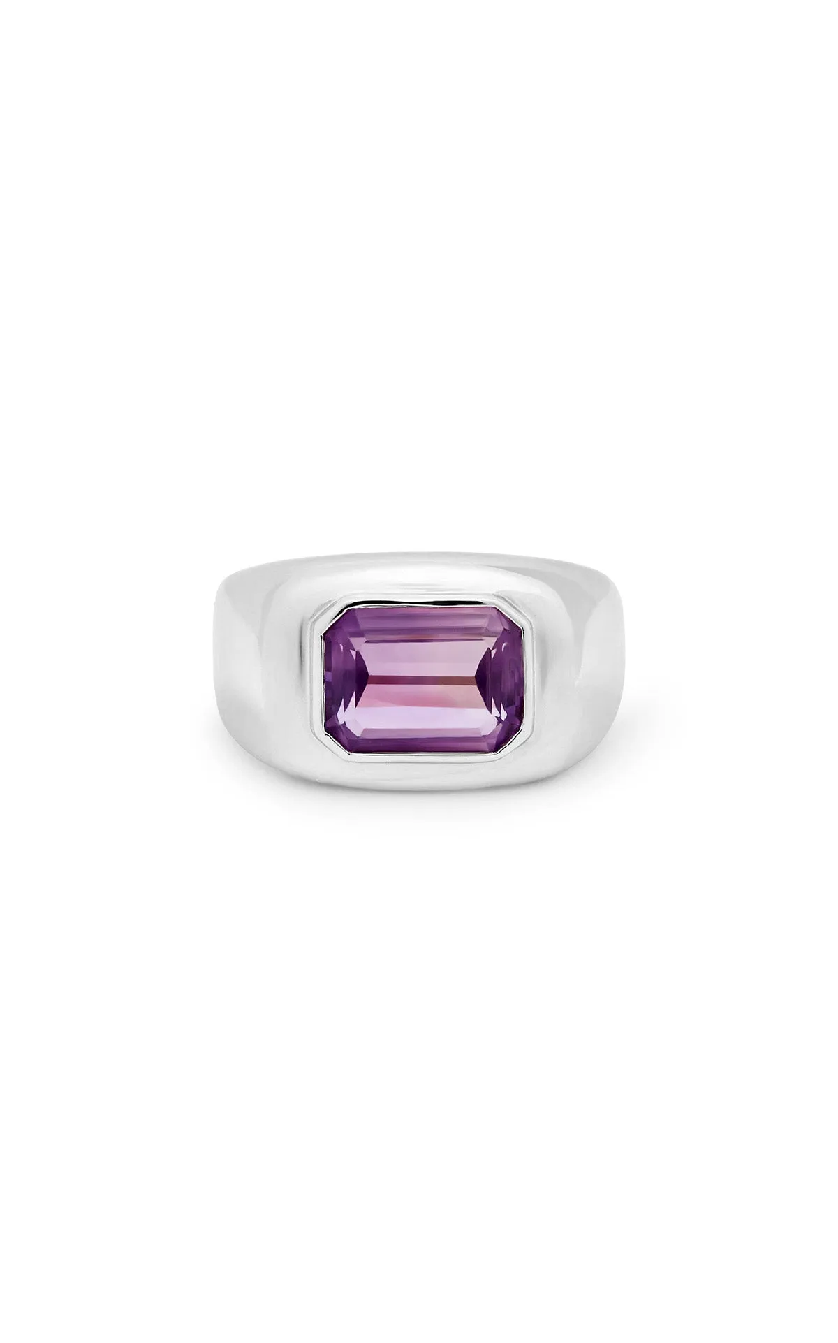 Large Ring in 18K White Gold & Amethyst Stone sold by Gabriela Hearst