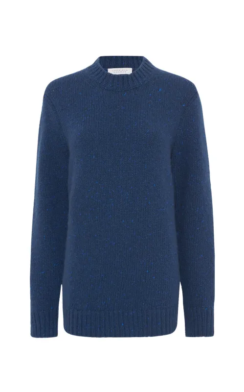 Alfie Sweater in Electric Navy Cobalt Eco Cashmere sold by Gabriela Hearst